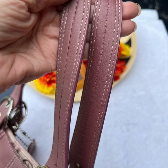 Coach Signature All Over Carriage Leather Satchel -Light Purple Y2K - Picture 13 of 13